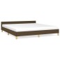 Bettgestell mit Kopfteil Dunkelbraun 180x200 cm Stoff Bettgestell mit Kopfteil Dunkelbraun 180x200 cm Stoff