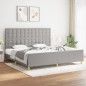 vidaXL Bettgestell mit Kopfteil Hellgrau 200x200 cm Stoff vidaXL Bettgestell mit Kopfteil Hellgrau 200x200 cm Stoff