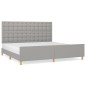 vidaXL Bettgestell mit Kopfteil Hellgrau 200x200 cm Stoff vidaXL Bettgestell mit Kopfteil Hellgrau 200x200 cm Stoff