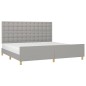 vidaXL Bettgestell mit Kopfteil Hellgrau 200x200 cm Stoff vidaXL Bettgestell mit Kopfteil Hellgrau 200x200 cm Stoff