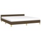 Bettgestell mit Kopfteil Dunkelbraun 180x200 cm Stoff Bettgestell mit Kopfteil Dunkelbraun 180x200 cm Stoff