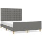 vidaXL Bettgestell mit Kopfteil Dunkelgrau 140x190 cm Stoff vidaXL Bettgestell mit Kopfteil Dunkelgrau 140x190 cm Stoff