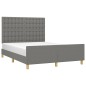 vidaXL Bettgestell mit Kopfteil Dunkelgrau 140x190 cm Stoff vidaXL Bettgestell mit Kopfteil Dunkelgrau 140x190 cm Stoff