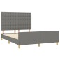 vidaXL Bettgestell mit Kopfteil Dunkelgrau 140x190 cm Stoff vidaXL Bettgestell mit Kopfteil Dunkelgrau 140x190 cm Stoff