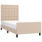 vidaXL Bettgestell mit Kopfteil Cappuccino-Braun 90x200 cm Kunstleder vidaXL Bettgestell mit Kopfteil Cappuccino-Braun 90x200 cm Kunstleder