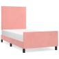vidaXL Bettgestell mit Kopfteil Rosa 90x190 cm Samt vidaXL Bettgestell mit Kopfteil Rosa 90x190 cm Samt