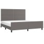 vidaXL Bettgestell mit Kopfteil Grau 180x200 cm Kunstleder vidaXL Bettgestell mit Kopfteil Grau 180x200 cm Kunstleder