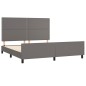 vidaXL Bettgestell mit Kopfteil Grau 180x200 cm Kunstleder vidaXL Bettgestell mit Kopfteil Grau 180x200 cm Kunstleder