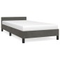 Bettgestell mit Kopfteil Dunkelgrau 90x190 cm Samt Bettgestell mit Kopfteil Dunkelgrau 90x190 cm Samt