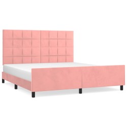 vidaXL Bettgestell mit Kopfteil Rosa 180x200 cm Samt