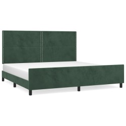 vidaXL Bettgestell mit Kopfteil Dunkelgrün 200x200 cm Samt