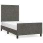 vidaXL Bettgestell mit Kopfteil Dunkelgrau 90x190 cm Samt vidaXL Bettgestell mit Kopfteil Dunkelgrau 90x190 cm Samt