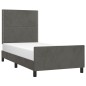 vidaXL Bettgestell mit Kopfteil Dunkelgrau 90x190 cm Samt vidaXL Bettgestell mit Kopfteil Dunkelgrau 90x190 cm Samt