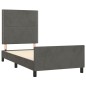 vidaXL Bettgestell mit Kopfteil Dunkelgrau 90x190 cm Samt vidaXL Bettgestell mit Kopfteil Dunkelgrau 90x190 cm Samt