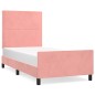vidaXL Bettgestell mit Kopfteil Rosa 90x190 cm Samt vidaXL Bettgestell mit Kopfteil Rosa 90x190 cm Samt
