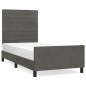 vidaXL Bettgestell mit Kopfteil Dunkelgrau 80x200 cm Samt vidaXL Bettgestell mit Kopfteil Dunkelgrau 80x200 cm Samt