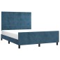 vidaXL Bettgestell mit Kopfteil Dunkelblau 140x190 cm Samt vidaXL Bettgestell mit Kopfteil Dunkelblau 140x190 cm Samt