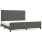 vidaXL Bettgestell mit Kopfteil Dunkelgrau 200x200 cm Samt vidaXL Bettgestell mit Kopfteil Dunkelgrau 200x200 cm Samt