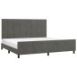 vidaXL Bettgestell mit Kopfteil Dunkelgrau 200x200 cm Samt vidaXL Bettgestell mit Kopfteil Dunkelgrau 200x200 cm Samt