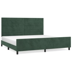 vidaXL Bettgestell mit Kopfteil Dunkelgrün 200x200 cm Samt