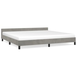vidaXL Bettgestell mit Kopfteil Hellgrau 200x200 cm Samt