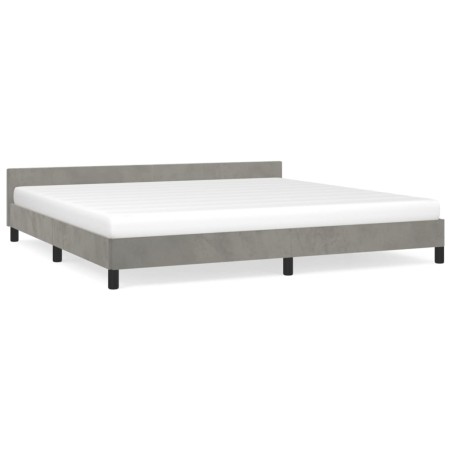 vidaXL Bettgestell mit Kopfteil Hellgrau 200x200 cm Samt