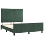 vidaXL Bettgestell mit Kopfteil Dunkelgrün 140x200 cm Samt vidaXL Bettgestell mit Kopfteil Dunkelgrün 140x200 cm Samt