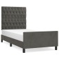 vidaXL Bettgestell mit Kopfteil Dunkelgrau 100x200 cm Samt vidaXL Bettgestell mit Kopfteil Dunkelgrau 100x200 cm Samt