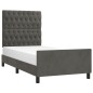 vidaXL Bettgestell mit Kopfteil Dunkelgrau 100x200 cm Samt vidaXL Bettgestell mit Kopfteil Dunkelgrau 100x200 cm Samt