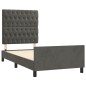 vidaXL Bettgestell mit Kopfteil Dunkelgrau 100x200 cm Samt vidaXL Bettgestell mit Kopfteil Dunkelgrau 100x200 cm Samt