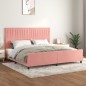 vidaXL Bettgestell mit Kopfteil Rosa 200x200 cm Samt vidaXL Bettgestell mit Kopfteil Rosa 200x200 cm Samt