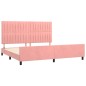 vidaXL Bettgestell mit Kopfteil Rosa 200x200 cm Samt vidaXL Bettgestell mit Kopfteil Rosa 200x200 cm Samt