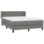 vidaXL Boxspringbett mit Matratze Dunkelgrau 140x190 cm Stoff vidaXL Boxspringbett mit Matratze Dunkelgrau 140x190 cm Stoff