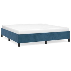 vidaXL Bettgestell ohne Matratze Dunkelblau 180x200 cm Samt