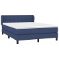 vidaXL Boxspringbett mit Matratze Blau 140x200 cm Stoff vidaXL Boxspringbett mit Matratze Blau 140x200 cm Stoff
