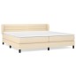 vidaXL Boxspringbett mit Matratze Creme 200x200 cm Stoff vidaXL Boxspringbett mit Matratze Creme 200x200 cm Stoff
