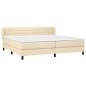 vidaXL Boxspringbett mit Matratze Creme 200x200 cm Stoff vidaXL Boxspringbett mit Matratze Creme 200x200 cm Stoff