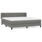 vidaXL Boxspringbett mit Matratze Dunkelgrau 180x200 cm Stoff vidaXL Boxspringbett mit Matratze Dunkelgrau 180x200 cm Stoff