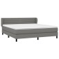 vidaXL Boxspringbett mit Matratze Dunkelgrau 180x200 cm Stoff vidaXL Boxspringbett mit Matratze Dunkelgrau 180x200 cm Stoff