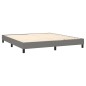 vidaXL Boxspringbett mit Matratze Dunkelgrau 180x200 cm Stoff vidaXL Boxspringbett mit Matratze Dunkelgrau 180x200 cm Stoff