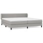vidaXL Boxspringbett mit Matratze Hellgrau 200x200 cm Stoff vidaXL Boxspringbett mit Matratze Hellgrau 200x200 cm Stoff