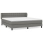 vidaXL Boxspringbett mit Matratze Dunkelgrau 160x200 cm Stoff vidaXL Boxspringbett mit Matratze Dunkelgrau 160x200 cm Stoff