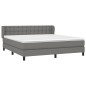 vidaXL Boxspringbett mit Matratze Dunkelgrau 160x200 cm Stoff vidaXL Boxspringbett mit Matratze Dunkelgrau 160x200 cm Stoff