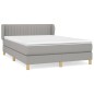 vidaXL Boxspringbett mit Matratze Hellgrau 140x190 cm Stoff vidaXL Boxspringbett mit Matratze Hellgrau 140x190 cm Stoff