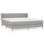 vidaXL Boxspringbett mit Matratze Hellgrau 180x200 cm Stoff vidaXL Boxspringbett mit Matratze Hellgrau 180x200 cm Stoff