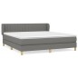 vidaXL Boxspringbett mit Matratze Dunkelgrau 160x200 cm Stoff vidaXL Boxspringbett mit Matratze Dunkelgrau 160x200 cm Stoff