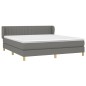 vidaXL Boxspringbett mit Matratze Dunkelgrau 160x200 cm Stoff vidaXL Boxspringbett mit Matratze Dunkelgrau 160x200 cm Stoff
