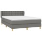 vidaXL Boxspringbett mit Matratze Dunkelgrau 140x200 cm Stoff vidaXL Boxspringbett mit Matratze Dunkelgrau 140x200 cm Stoff