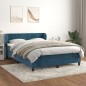 vidaXL Boxspringbett mit Matratze Dunkelblau 140x190 cm Samt vidaXL Boxspringbett mit Matratze Dunkelblau 140x190 cm Samt
