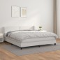 vidaXL Boxspringbett mit Matratze Weiß 160x200 cm Kunstleder vidaXL Boxspringbett mit Matratze Weiß 160x200 cm Kunstleder
